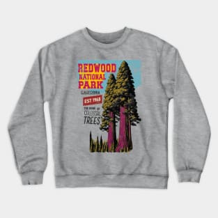 Redwood National Park California Sequoia  Aged Look Crewneck Sweatshirt